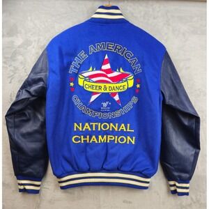 American Cheer And Dance National Championship Womens Varsity Jacket Blue Small